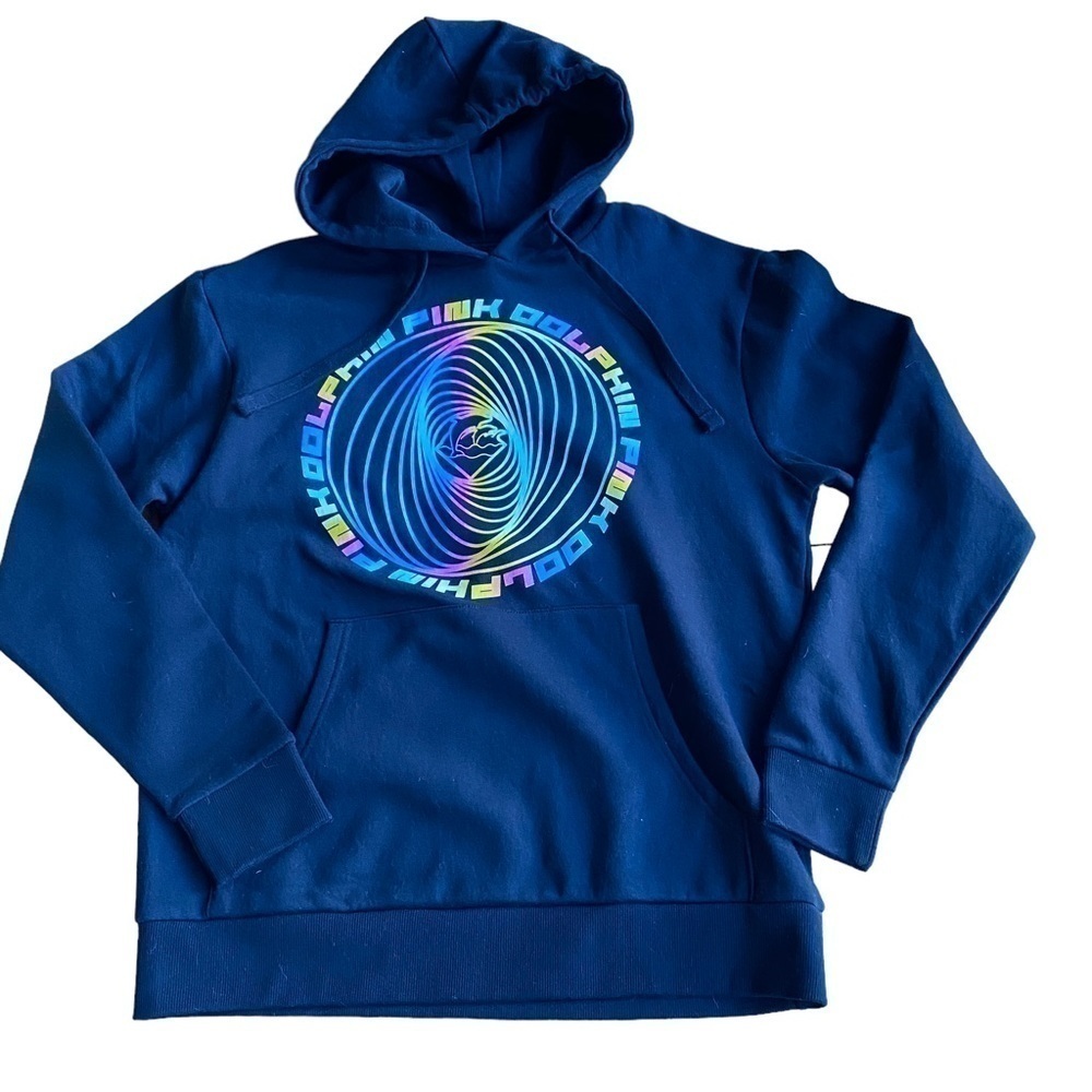 Pink Dolphin Men’s Black Pullover Hoodie Sweatshirt Streetwear. Size Large